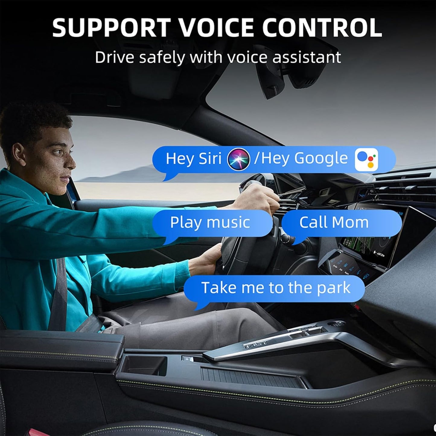 Wireless CarPlay & Android Auto Adapter Plug and Play Input Device Black DEMO