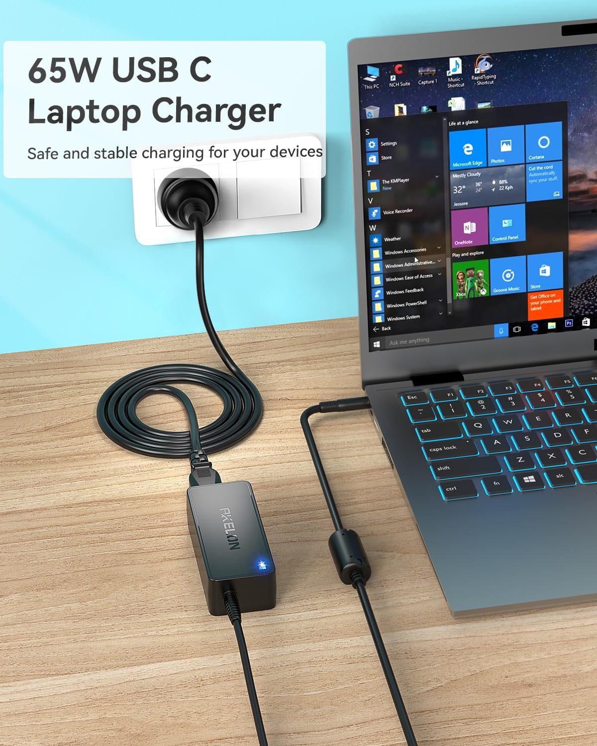 65W Black Laptop Charger for Dell Inspiron Series Notebooks - Universal DEMO