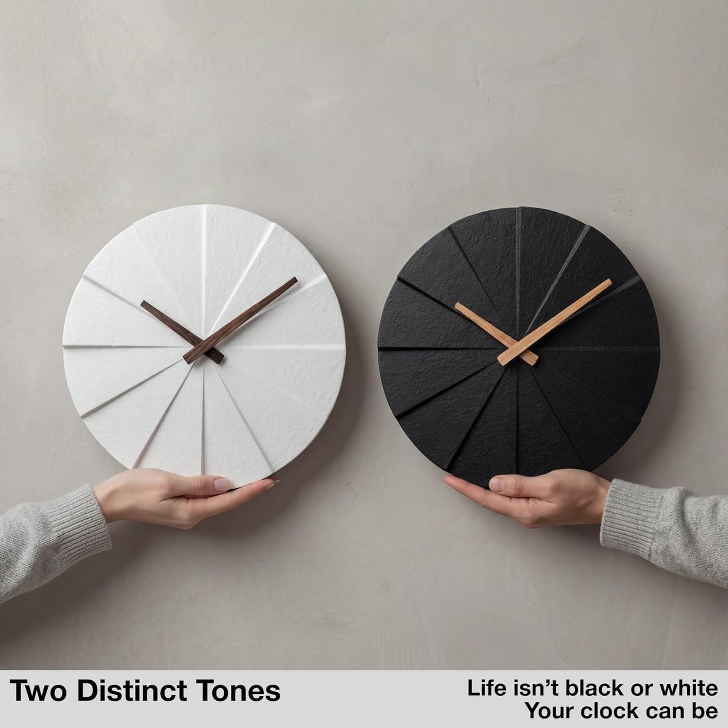 Driini Frameless Concrete Wall Clock Modern Minimalist Home Decor 10.5 DEMO