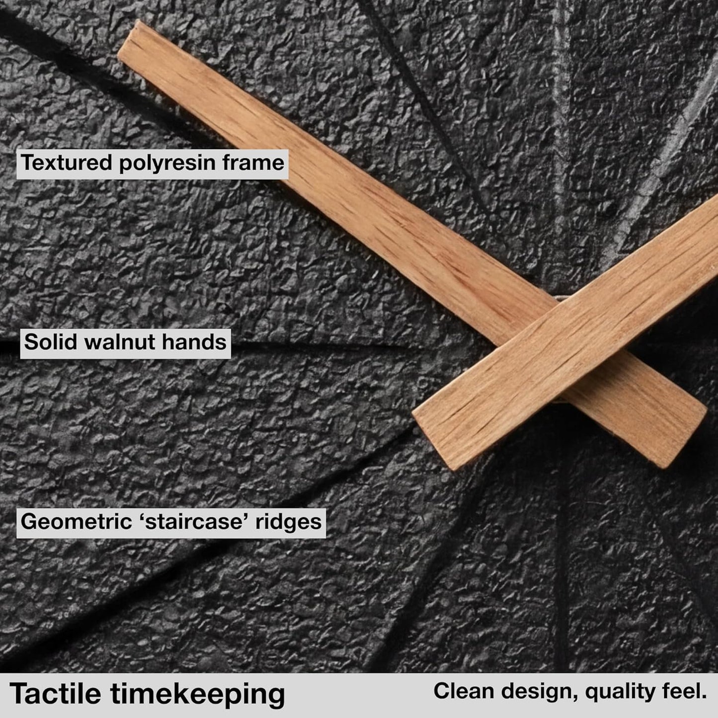 Driini Frameless Concrete Wall Clock Modern Minimalist Home Decor 10.5 DEMO