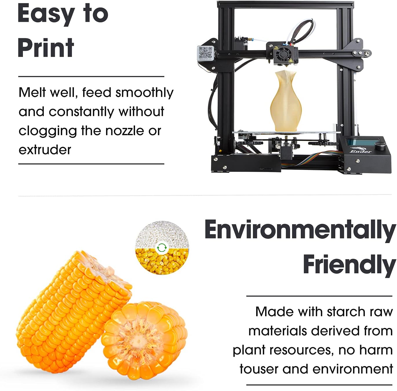 eSUN 3D Printing PLA PRO Plus Filament Spool, 1.75mm, 1KG, Gold, for NEW