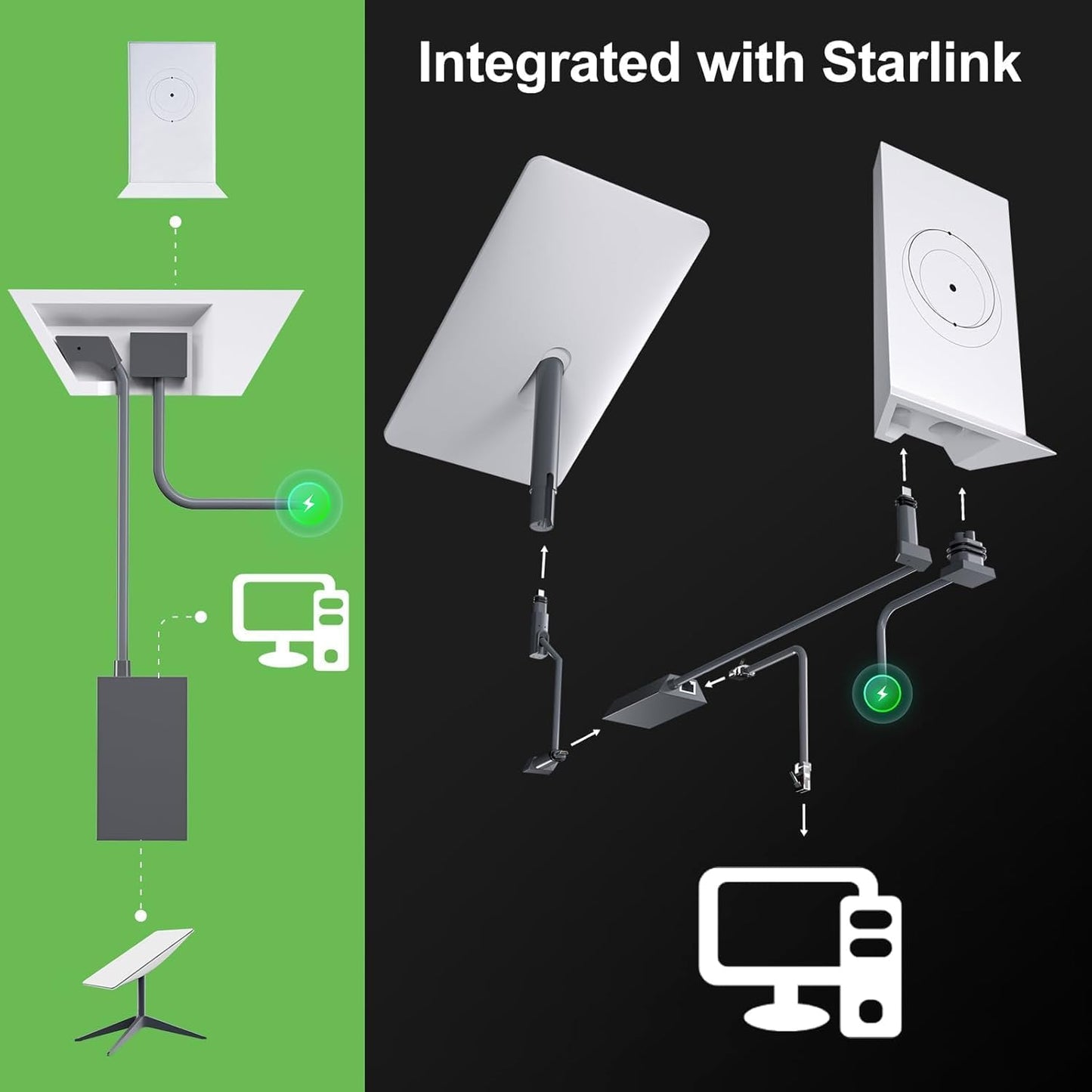 USB Network Adapter for Starlink Gen 2 Rectangular Satellite in Grey NEW