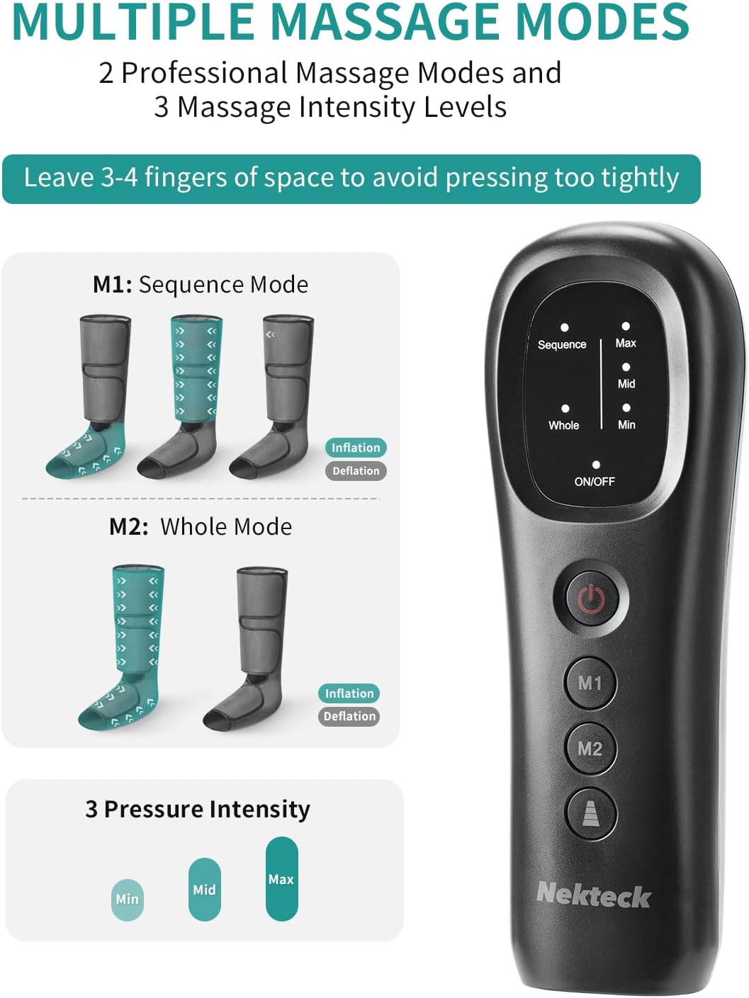 Nekteck Leg Massagers Massager with Air Compression Foot Circulation DEMO