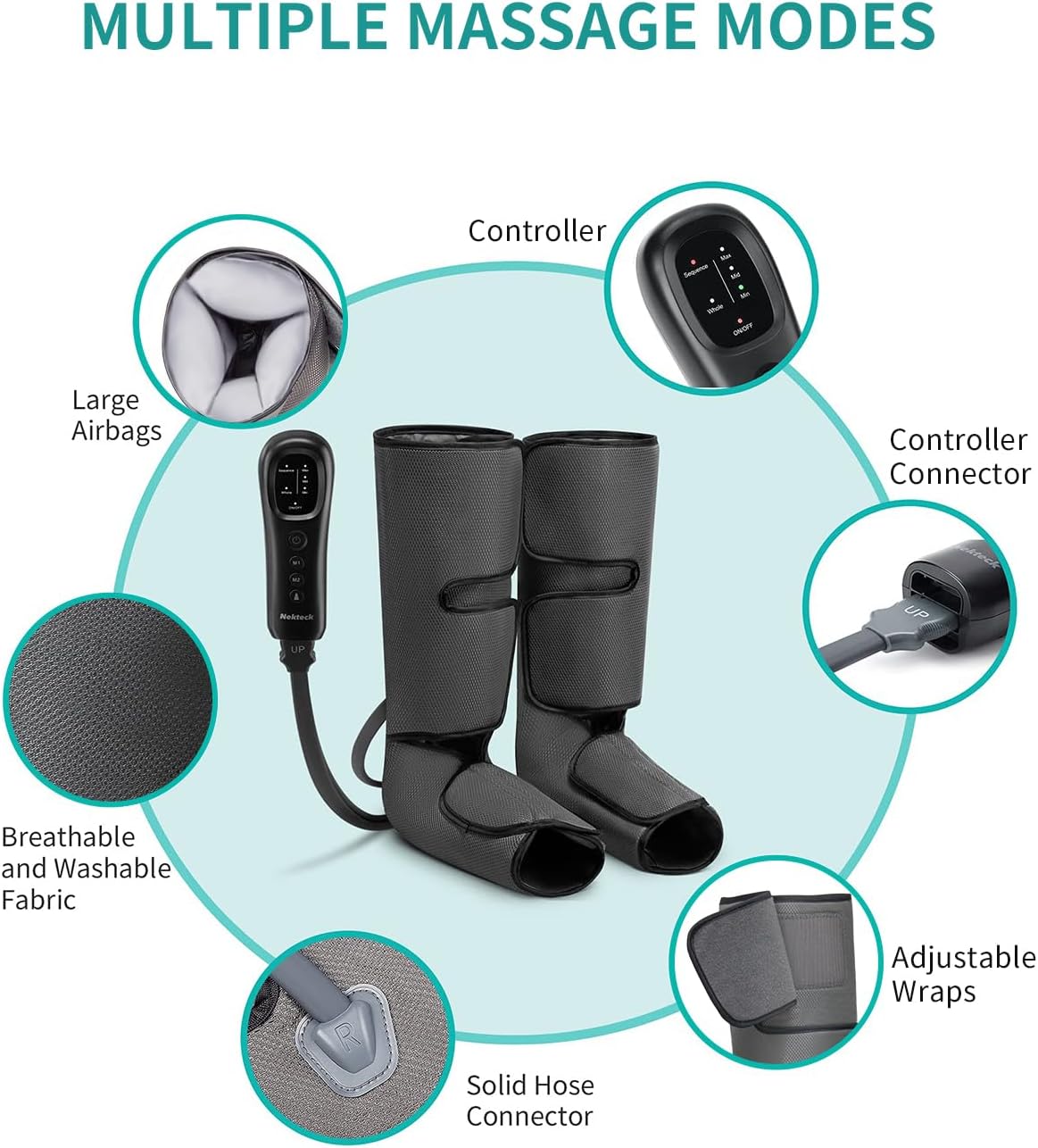 Nekteck Leg Massagers Massager with Air Compression Foot Circulation DEMO