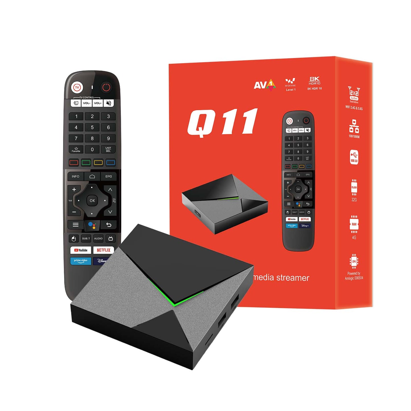BOXPUT Android TV Box 11.0 8K HDR Streaming Media Player 4GB+32GB S905X4 NEW