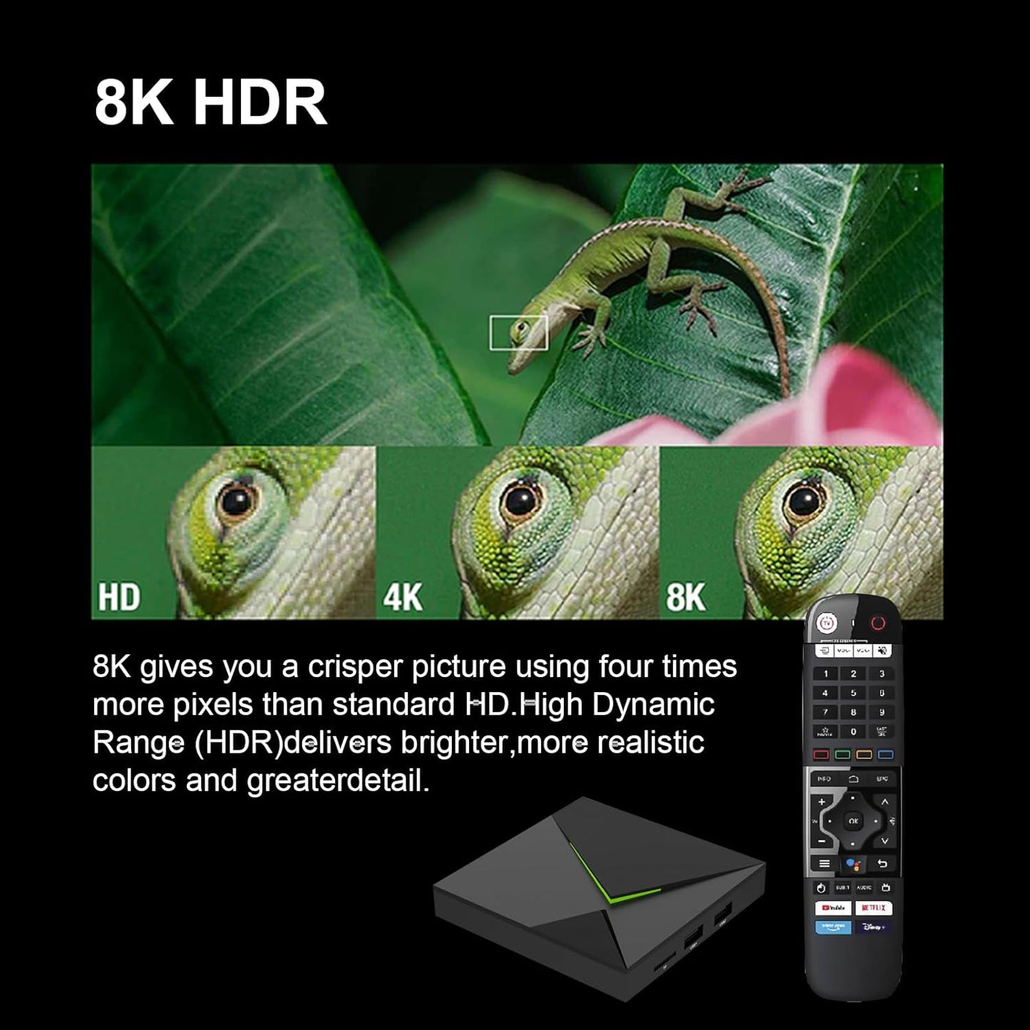 BOXPUT Android TV Box 11.0 8K HDR Streaming Media Player 4GB+32GB S905X4 NEW