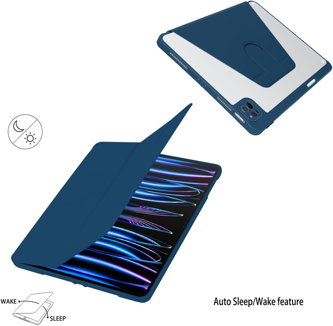 Soft TPU Tablet Case with Pencil Holder for iPad Pro 11 / 11" Navy Blue DEMO