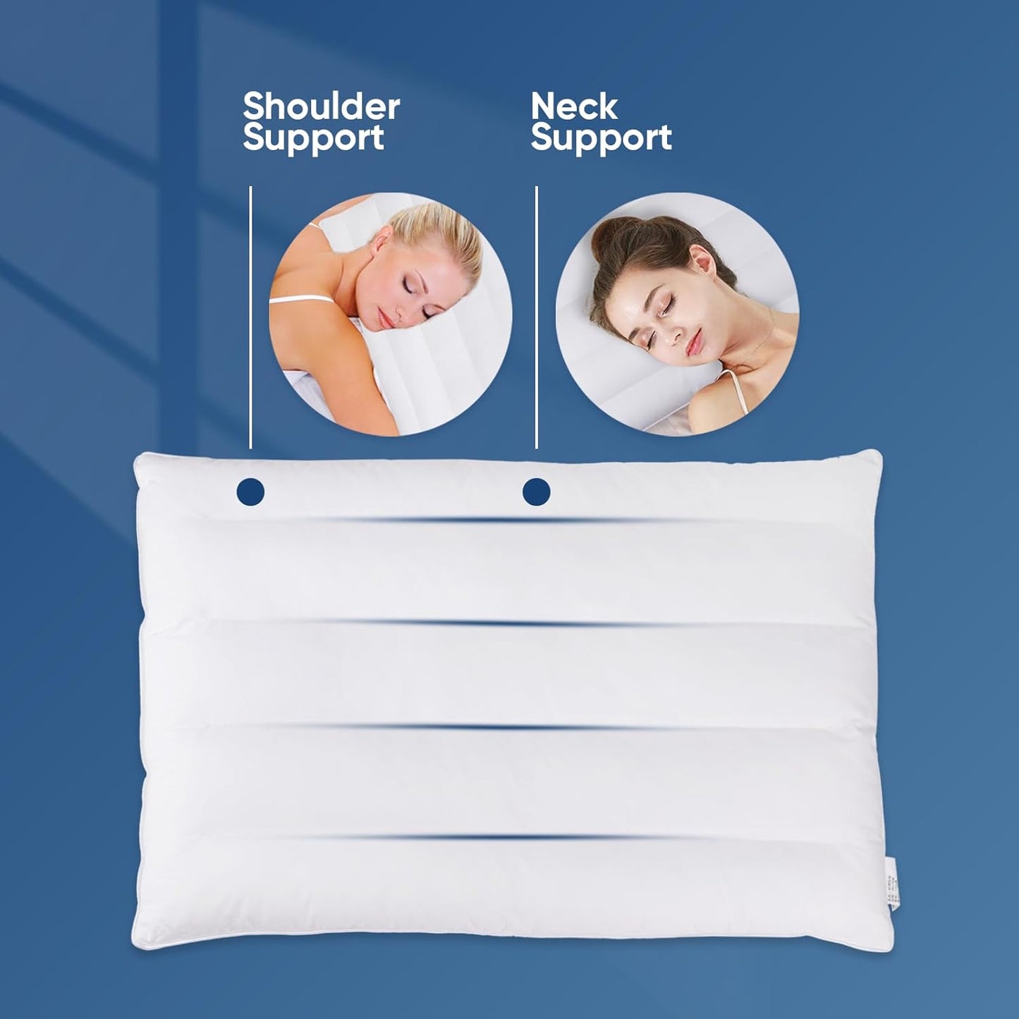 Ultra Flat Supportive Sleeping Pillows for Back & Side Sleepers, Standard DEMO