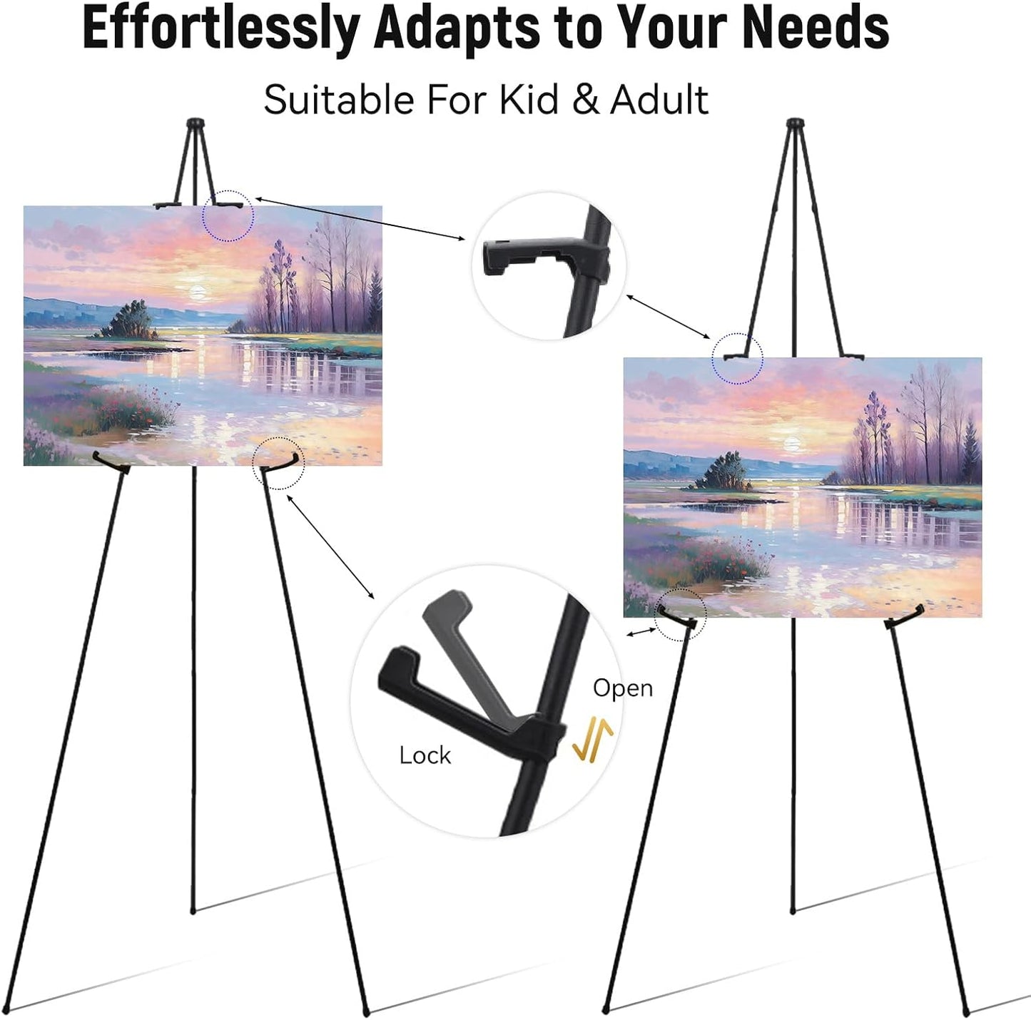 Adjustable Metal Easels Easel Stand 66" for Wedding Sign Poster Display NEW