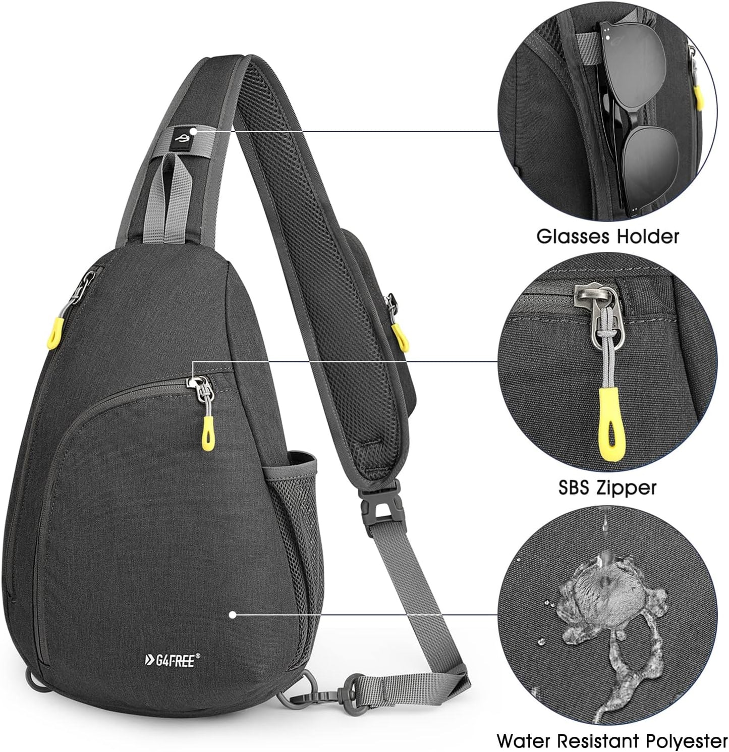 G4Free Casual Hiking Daypacks Sling Backpack Crossbody Chest Shoulder DEMO