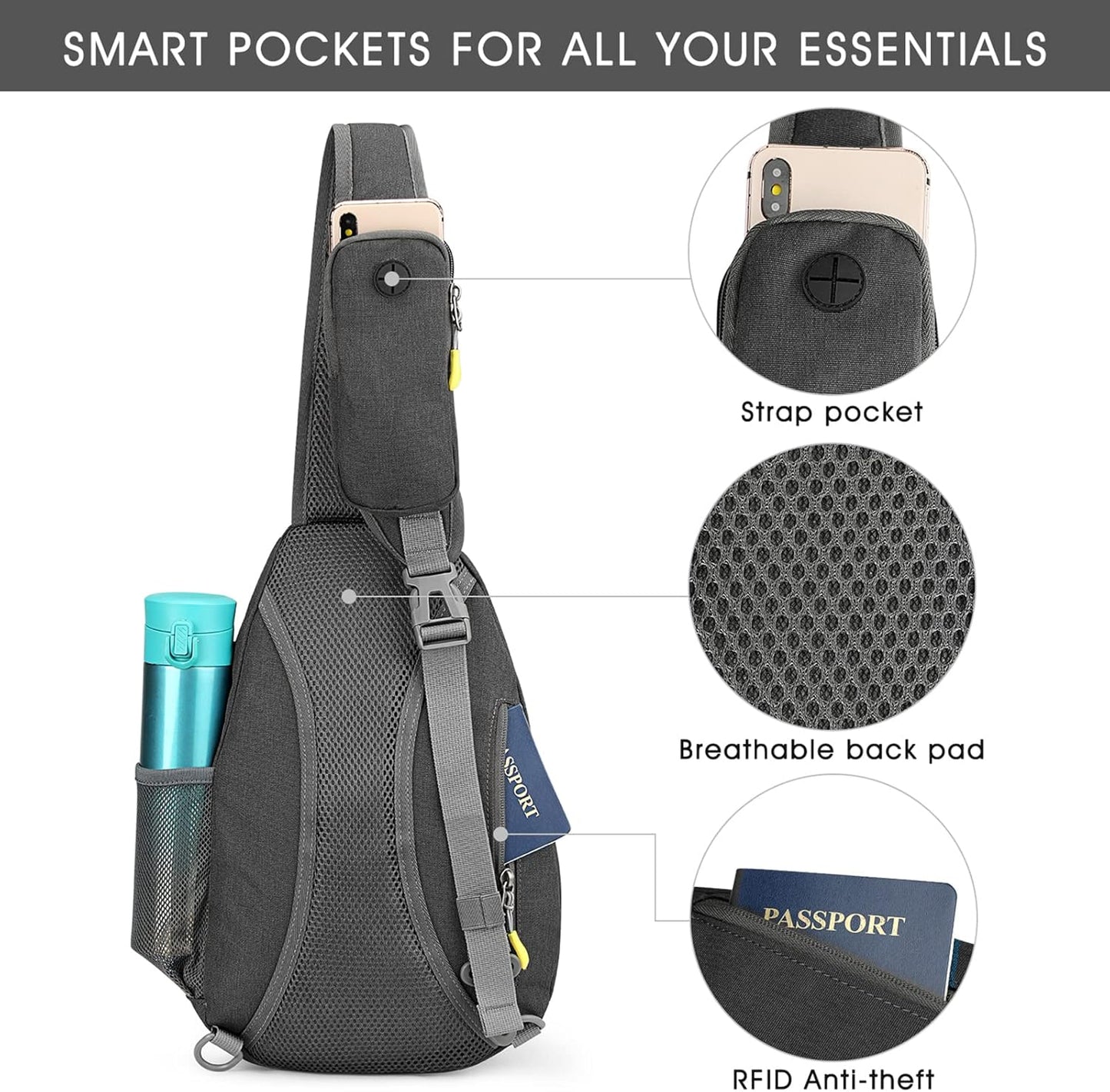 G4Free Casual Hiking Daypacks Sling Backpack Crossbody Chest Shoulder DEMO