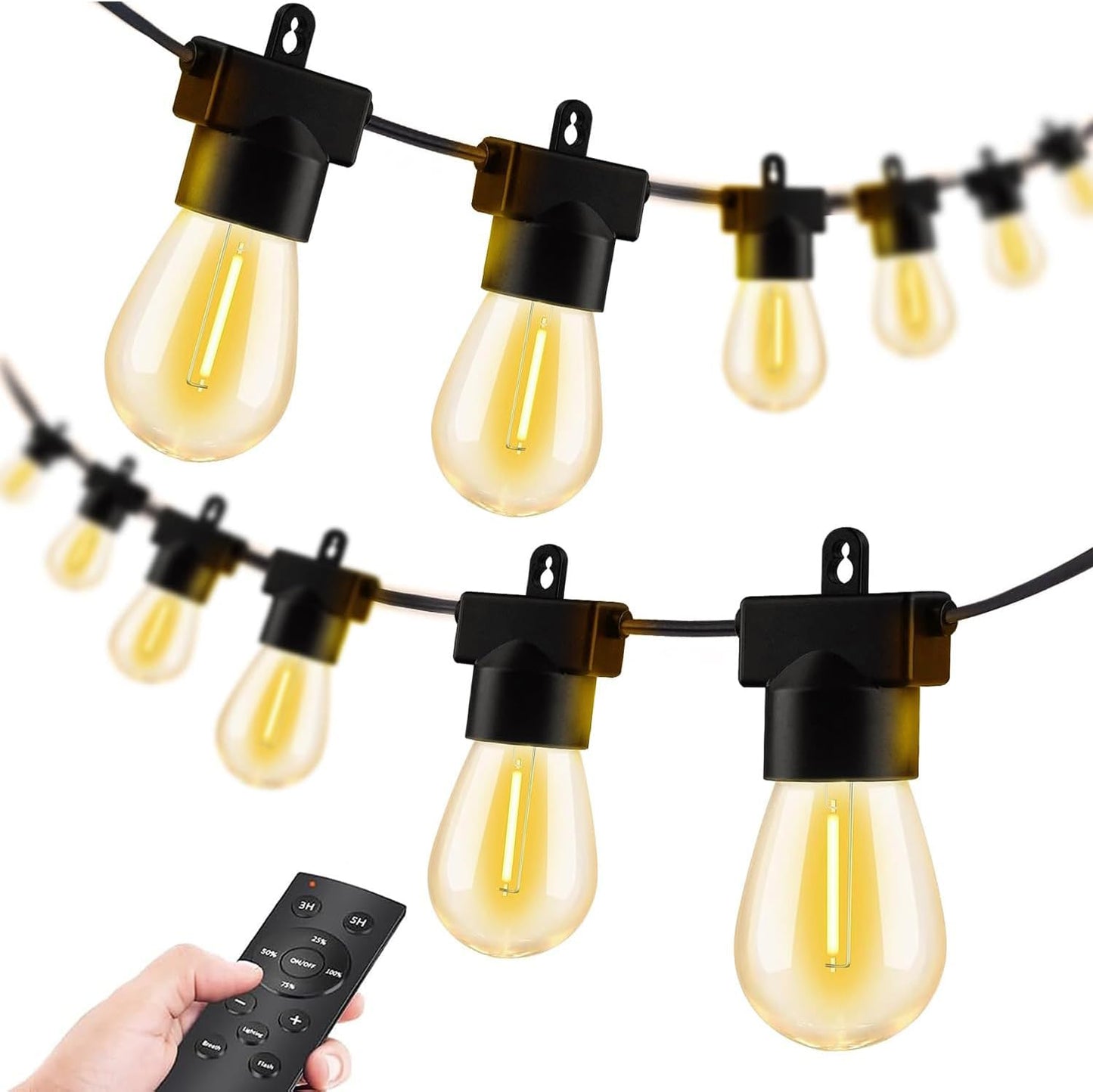 30m Dimmable Outdoor String Lights - Black Patio Lighting for Backyard, DEMO