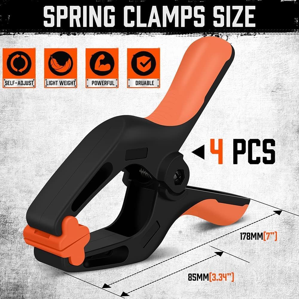 HORUSDY Heavy Home Improvement Duty 7-Inch Large Plastic Clamps for DEMO