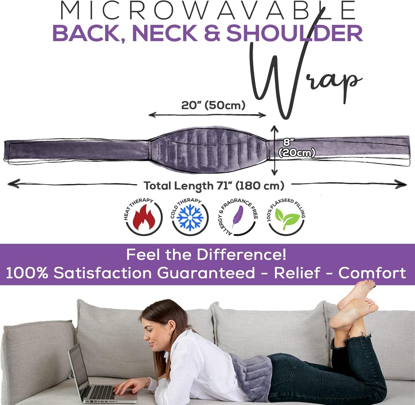 Purple Moon Collection Microwavable Heat Pad Gray Plush Polyester Medium DEMO