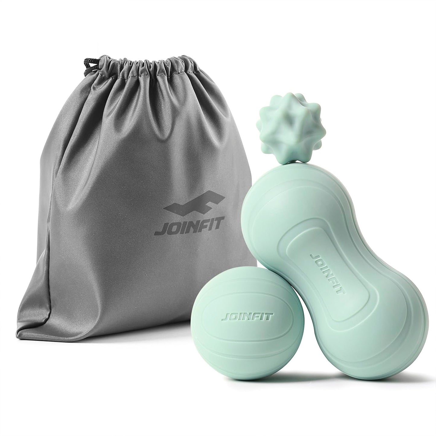 JoinFit Light Blue Massage Therapy Balls Set Spiky Lacrosse Peanut 3pcs NEW