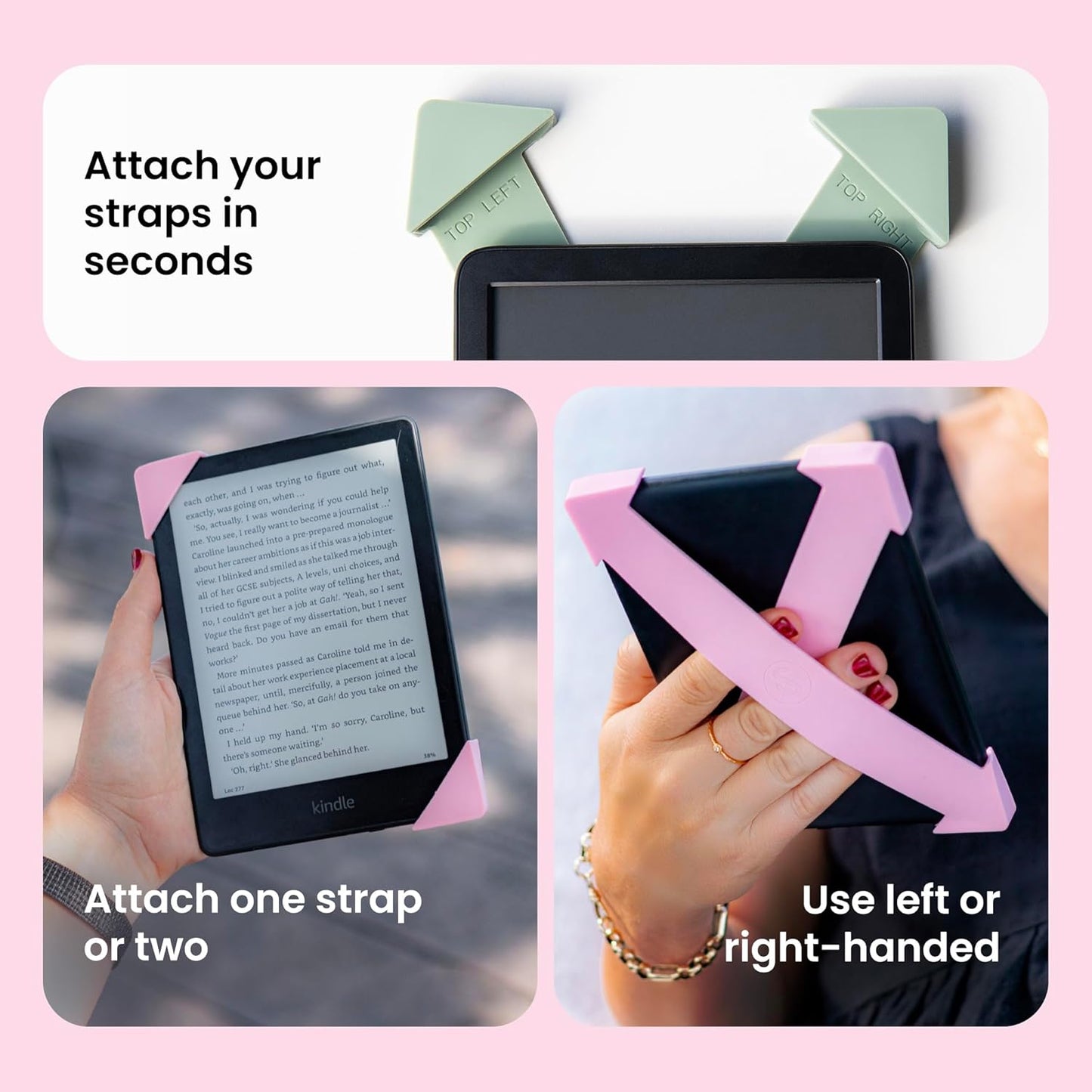 Strapsicle Silicone Tech Accessories Hand Strap for Kindle Paperwhite Large DEMO