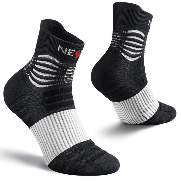 NEENCA Compression Socks for Circulation & Ankle Support Black White Size M NEW