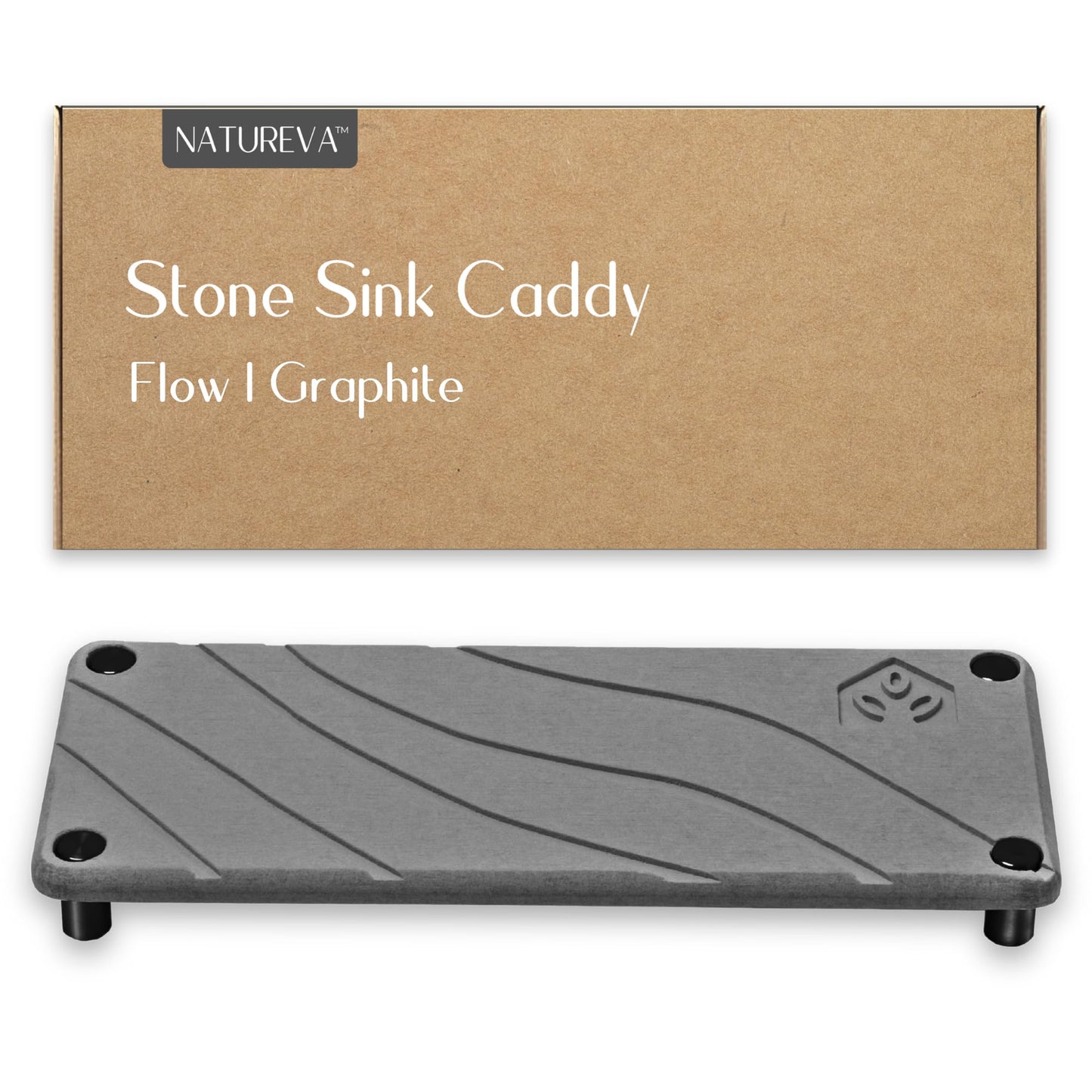 Natureva Flow - Graphite Diatomite Sink Caddy Drying Tray Kitchen Storage NEW