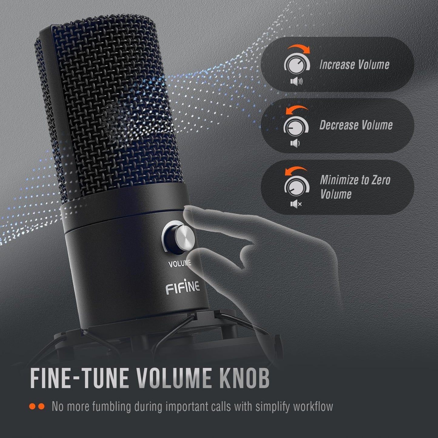 FIFINE Studio Condenser USB Microphone Kit with Adjustable Tripod Stand DEMO