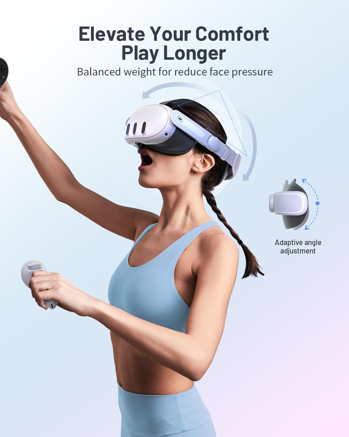 Zybervr Comfort VR Headset Elite Strap for Oculus Quest 3 Accessories White NEW