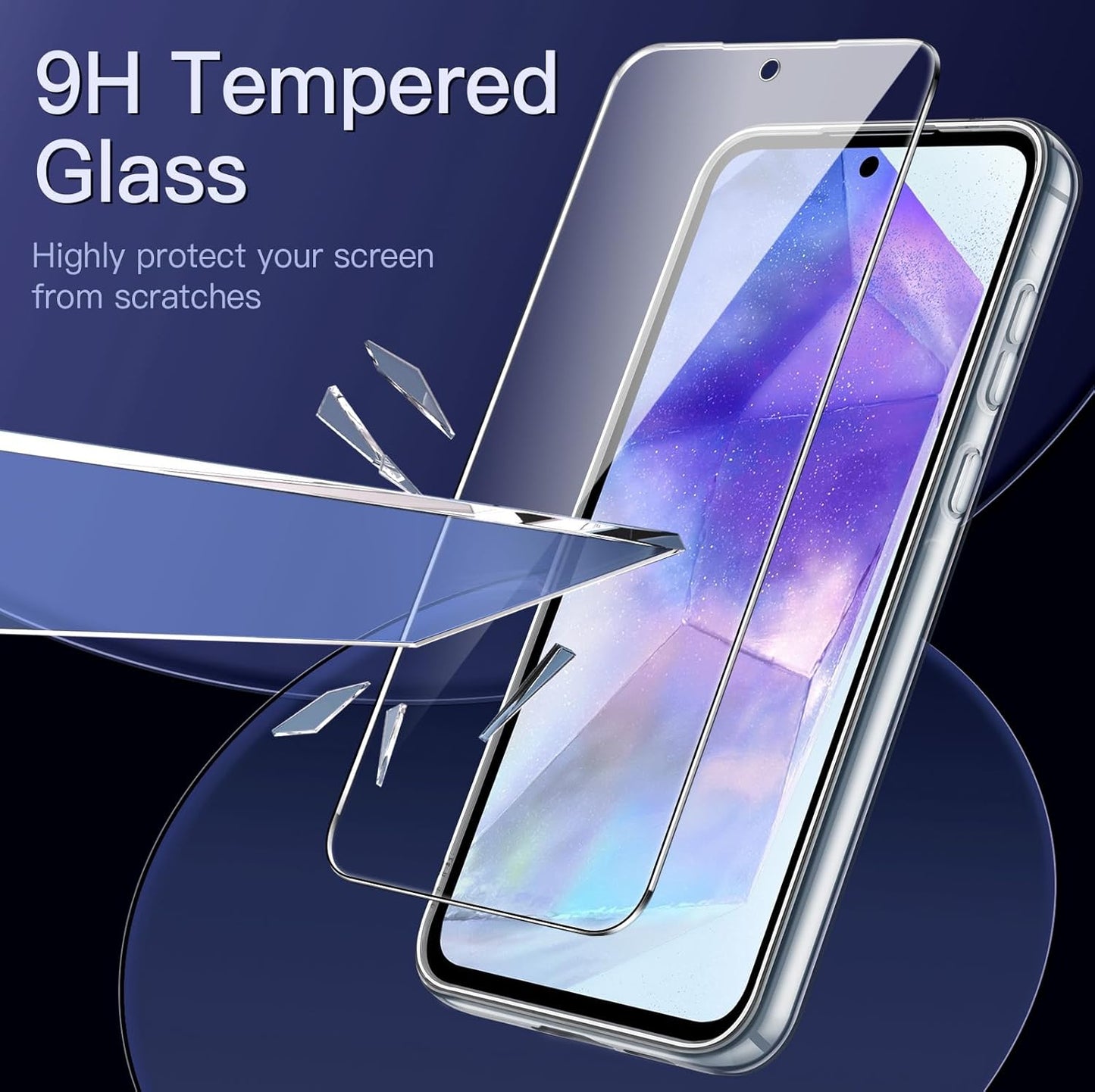 JETech 3-in-1 Phone Cases Case for Samsung Galaxy A55 5G with 2-Pack Screen NEW