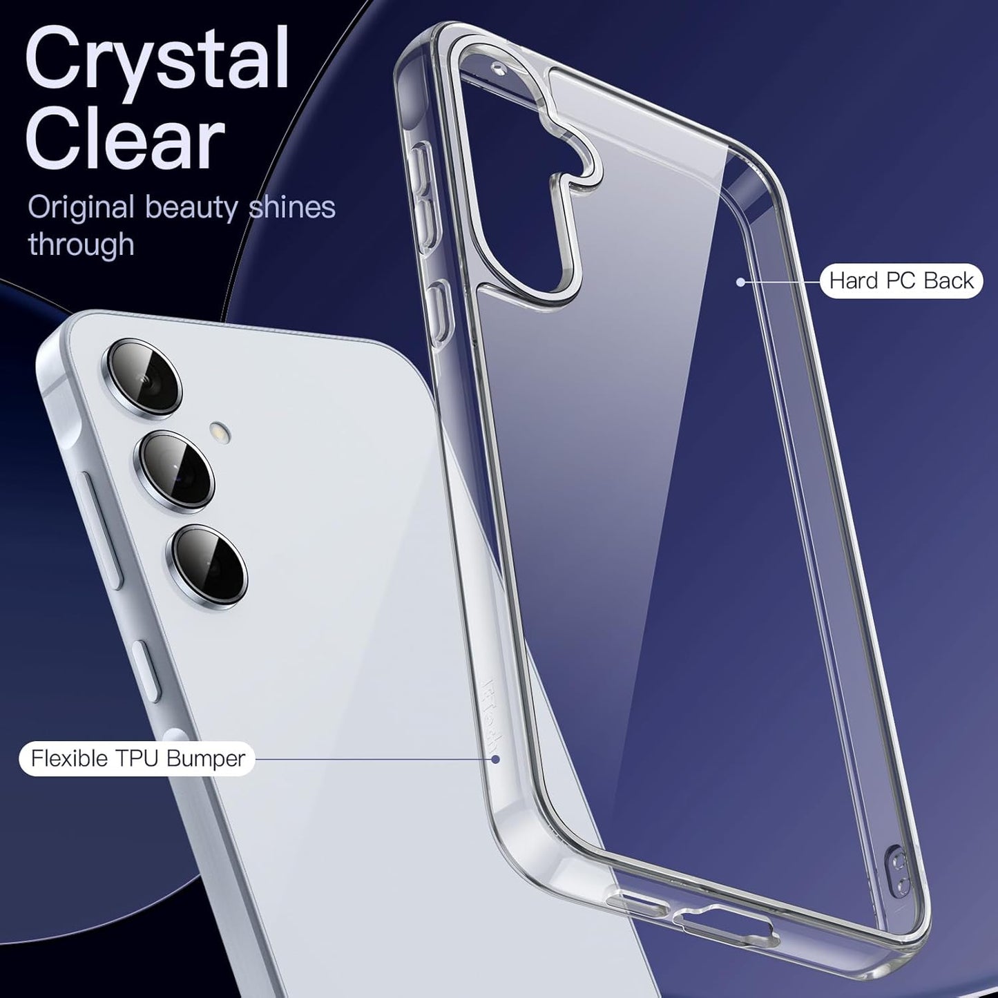 JETech 3-in-1 Phone Cases Case for Samsung Galaxy A55 5G with 2-Pack Screen NEW