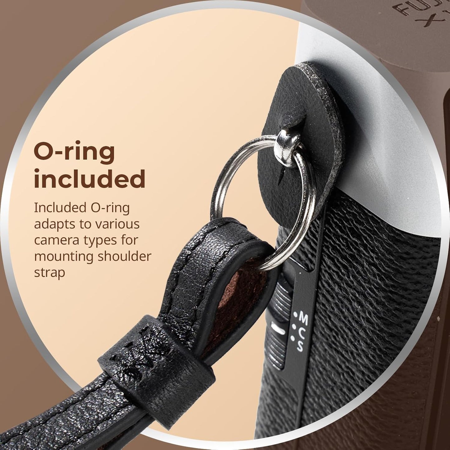 SMALLRIG Universal Leather Camera Shoulder Strap, Adjustable Black Strap NEW