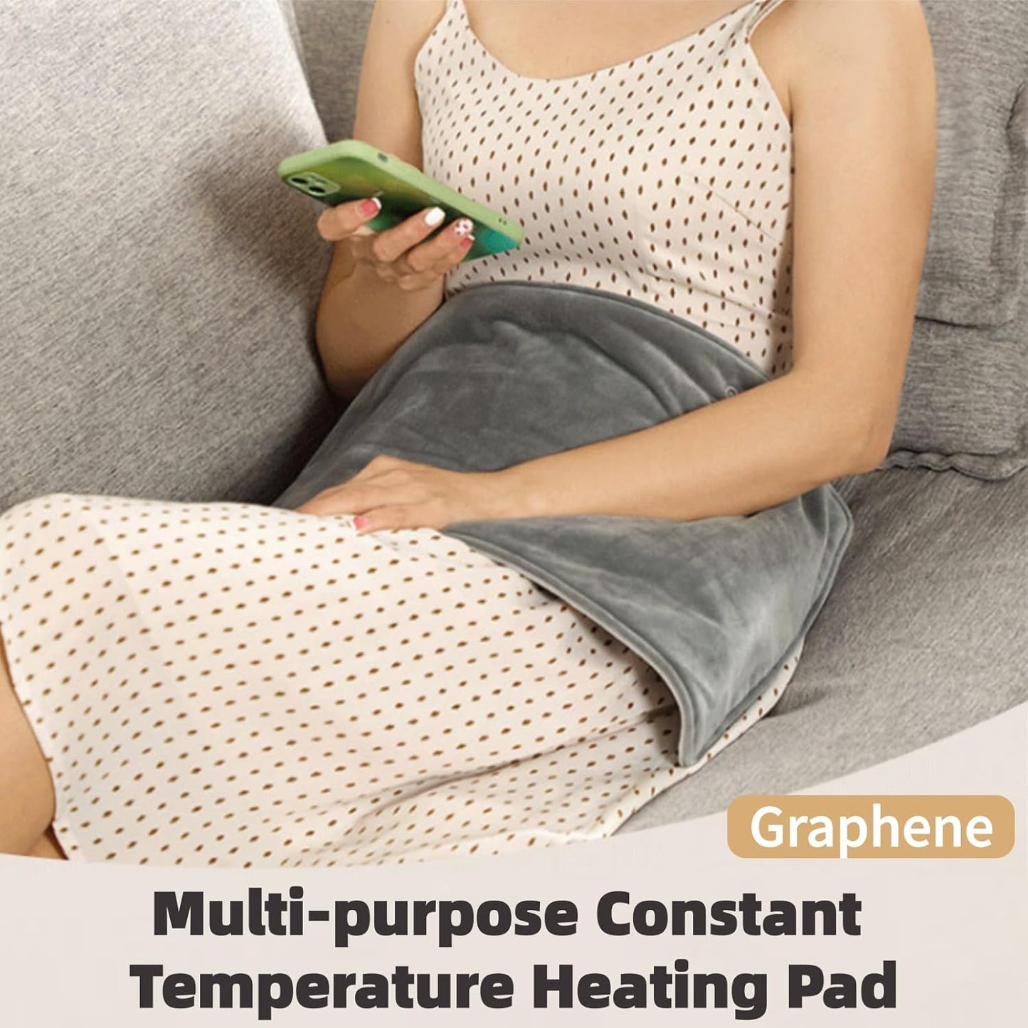 Graphene Crystal Velvet Electric Heating Pad, 60x30cm, USB Charging, Black DEMO