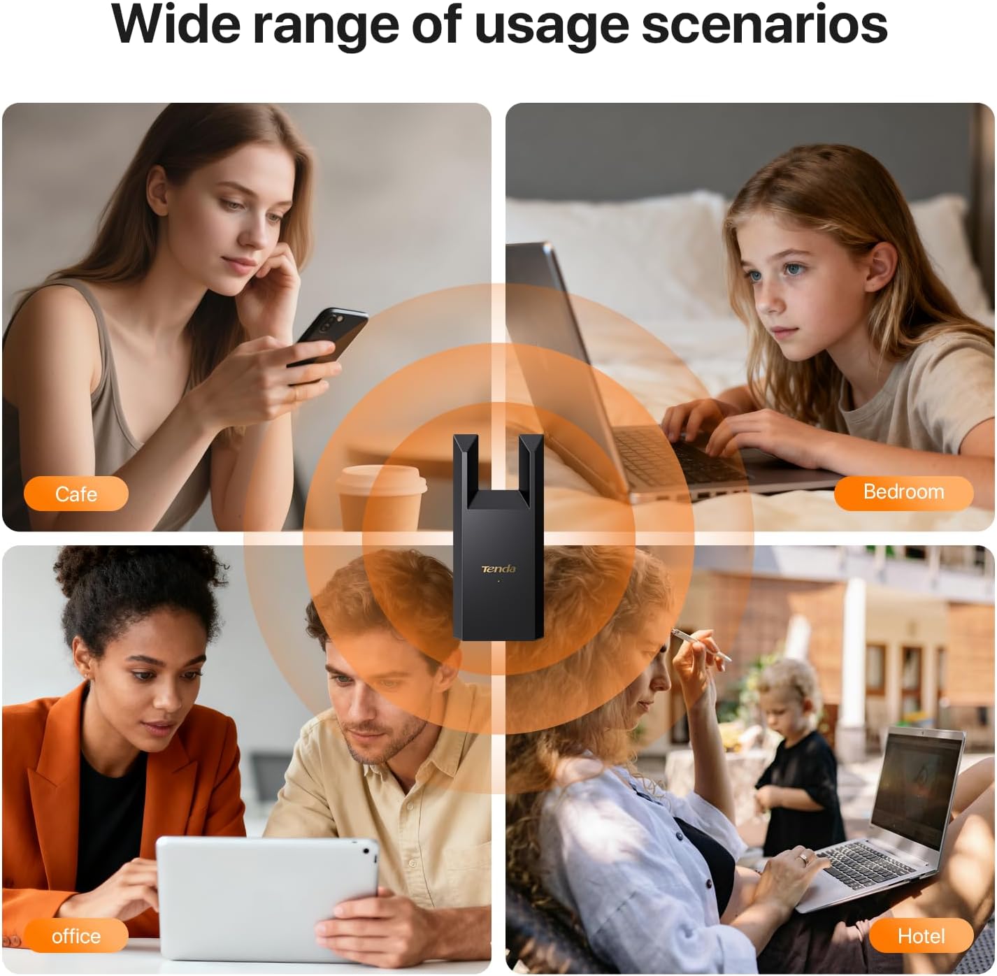 Tenda N300 WiFi Range Extender with Ethernet Port Coverage up to 120 m² DEMO
