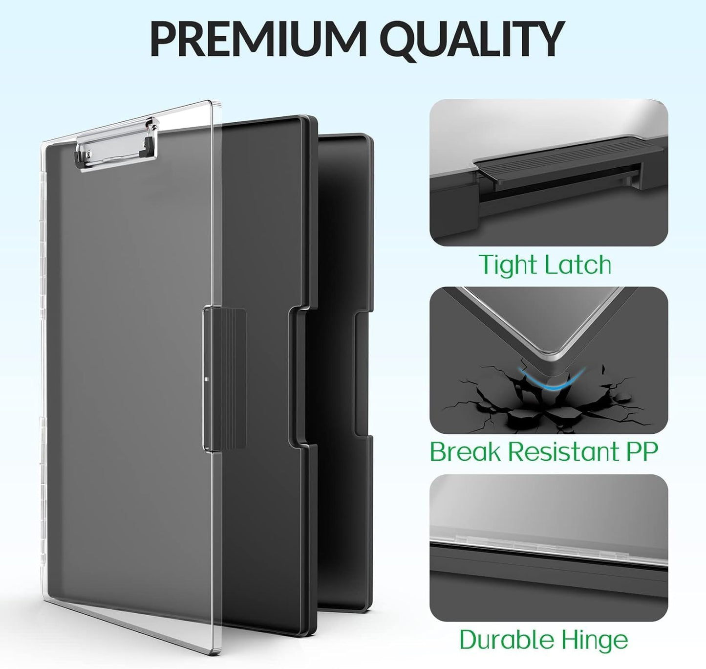 Versatile Black 22"x28" Clipboard with Storage for Filing Products Size NEW