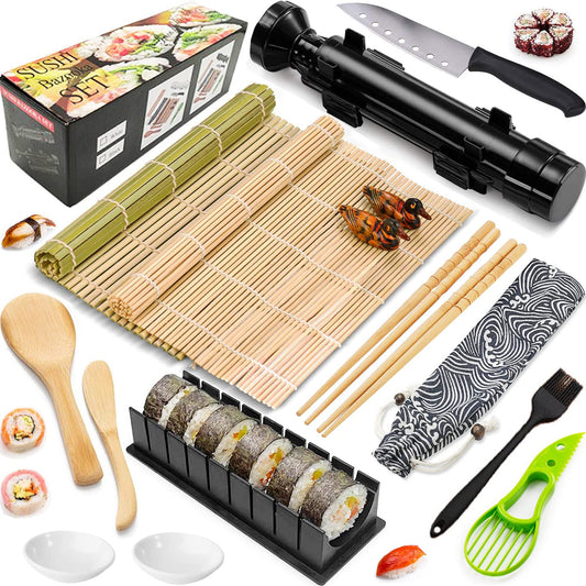 16 Piece Sushi Making Kit DIY Roller Tools Set for Homemade Multicolour DEMO