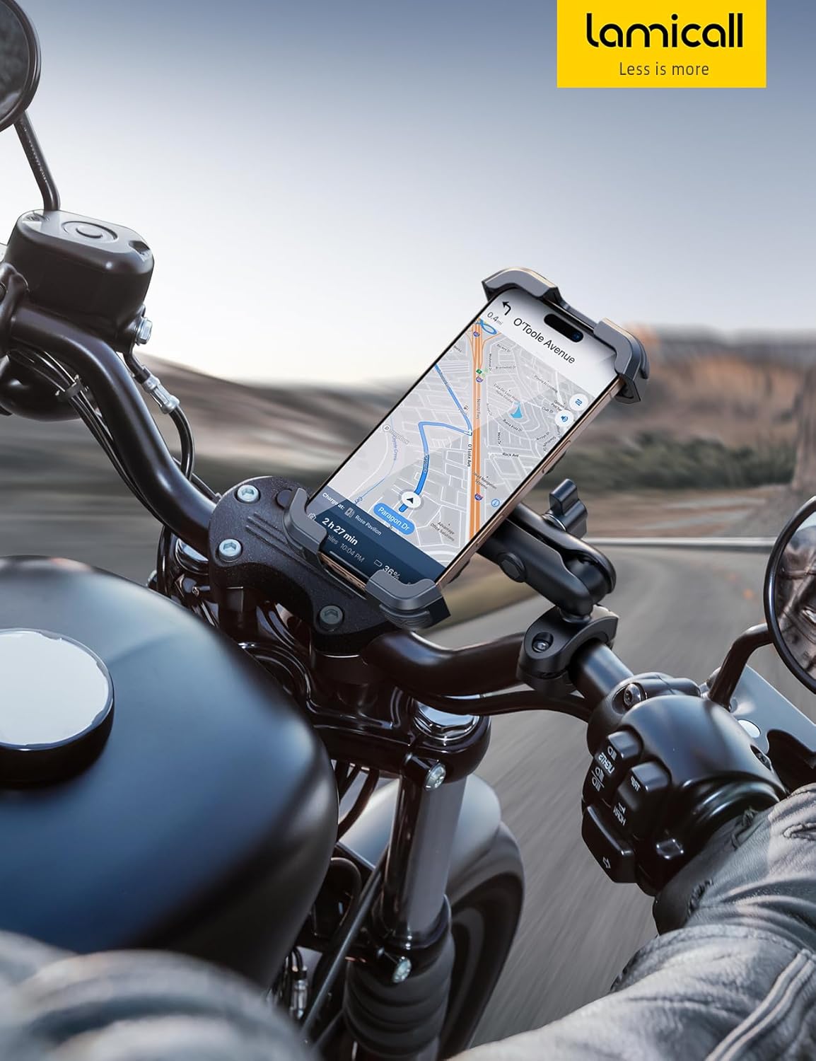 Lamicall Motorcycle Phone Holder Handlebar Mount Dual Vibration Dampener NEW