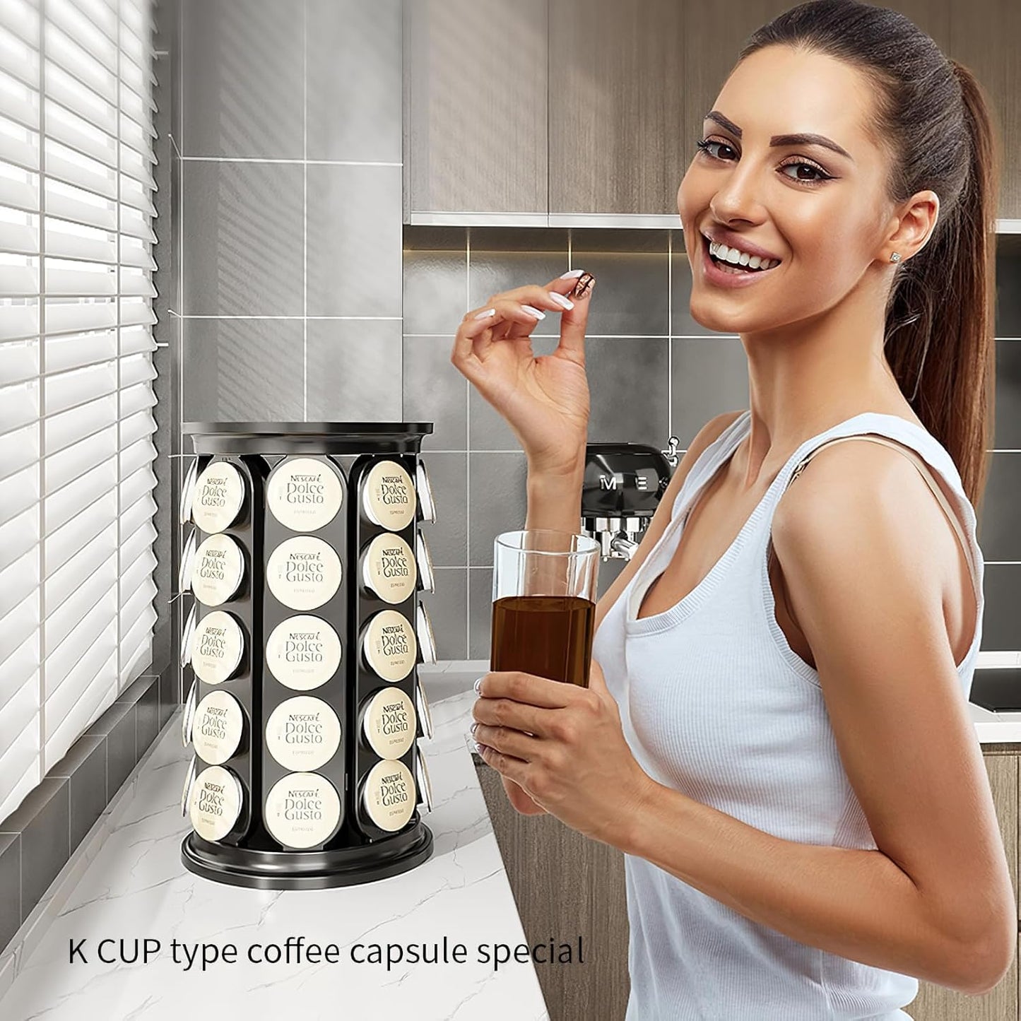 Coffee Pod Holder Stand and Storage Rack for Capsules White Kitchen NEW
