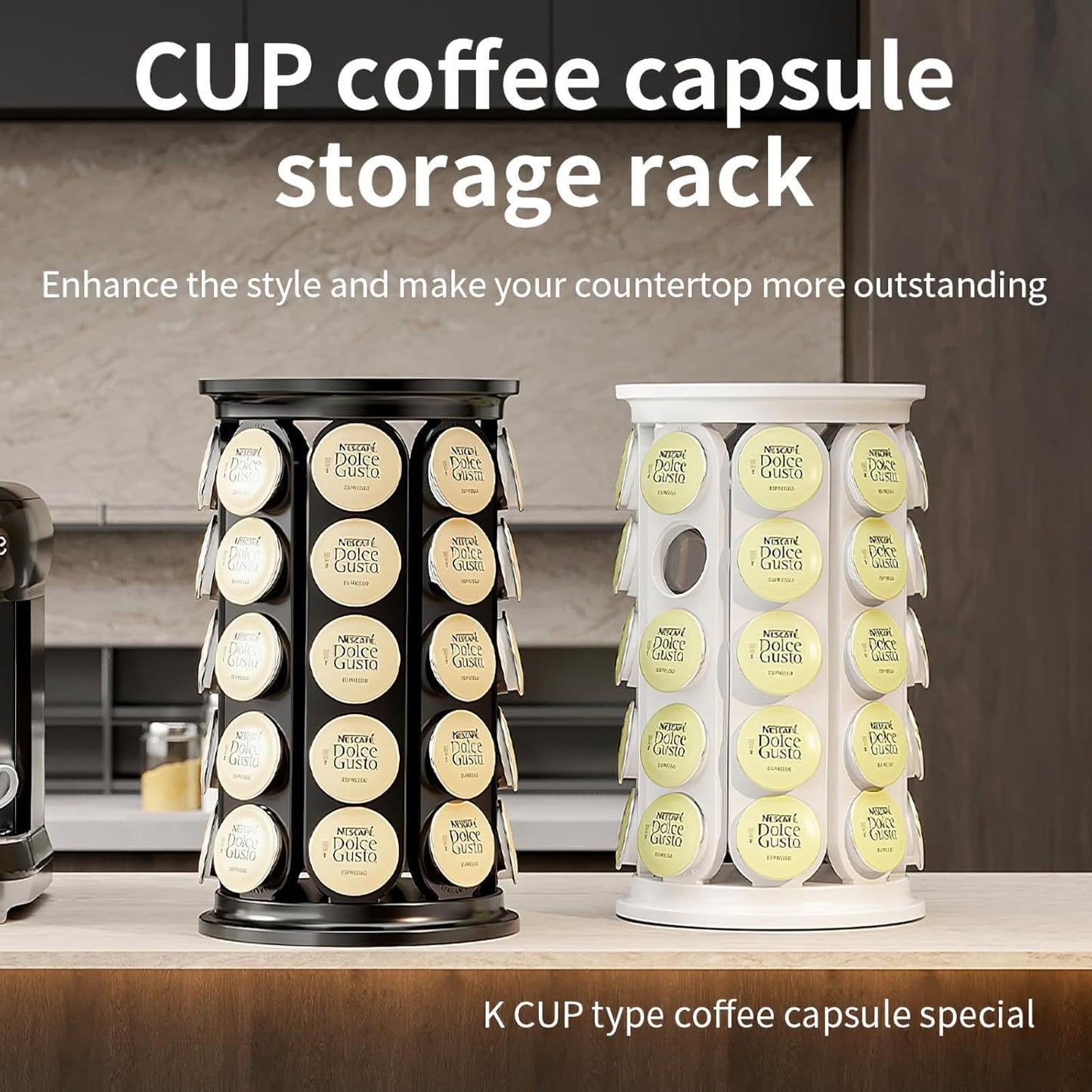 Coffee Pod Holder Stand and Storage Rack for Capsules White Kitchen NEW