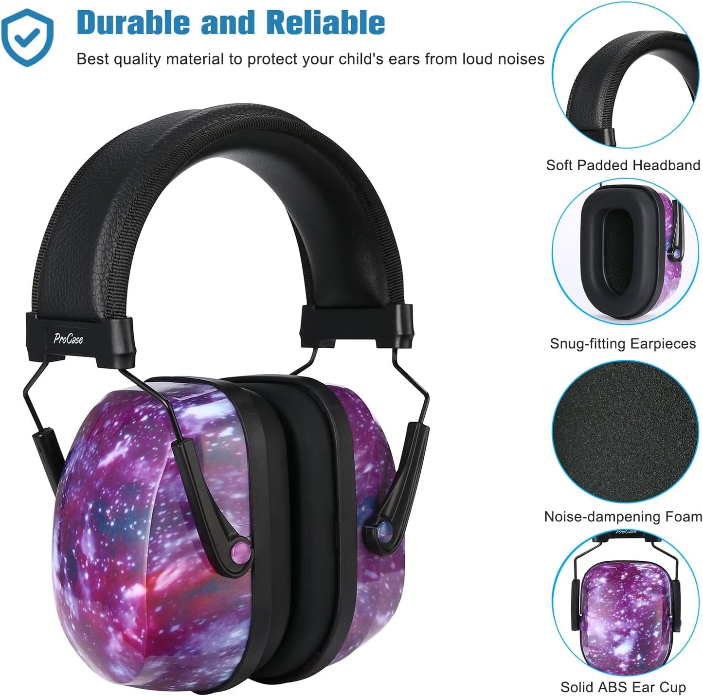 ProCase Noise Cancelling Headphones Hearing Protection Earmuffs Starry NEW