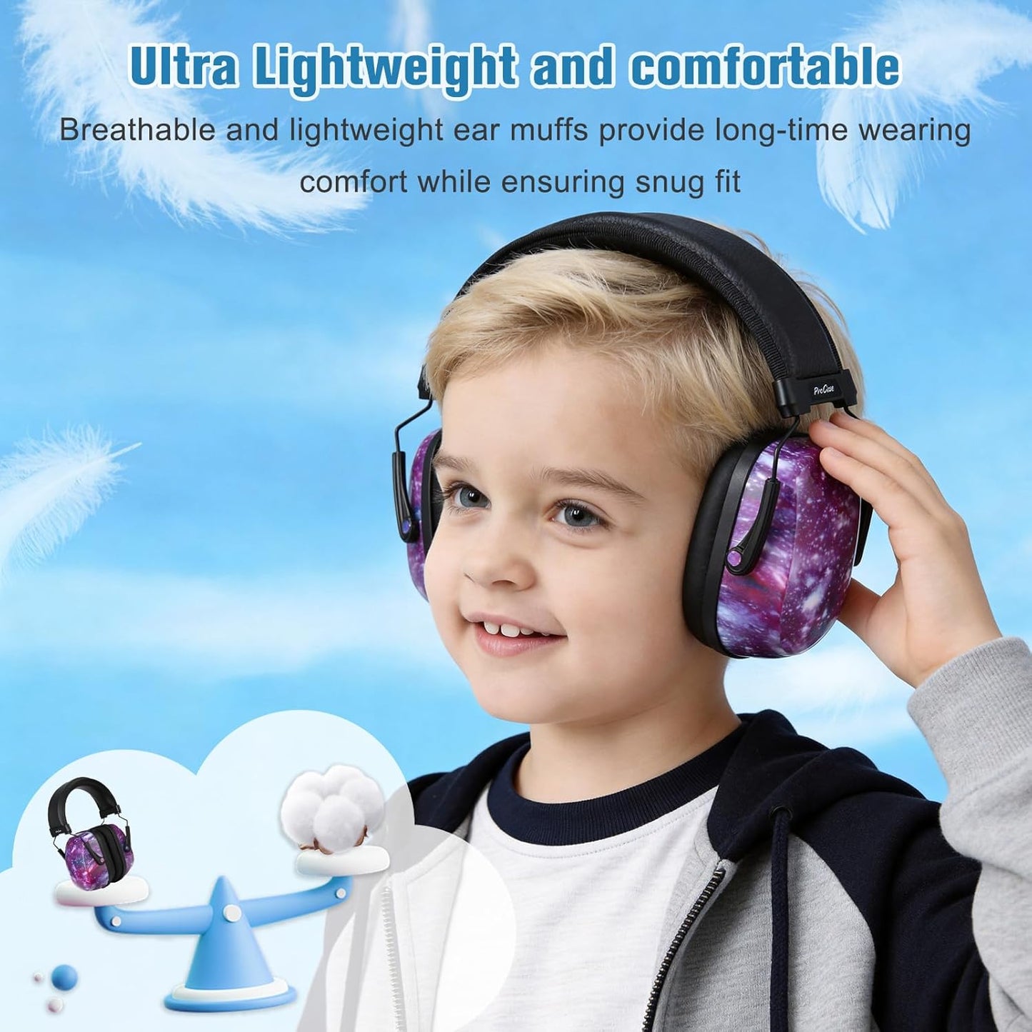 ProCase Noise Cancelling Headphones Hearing Protection Earmuffs Starry NEW