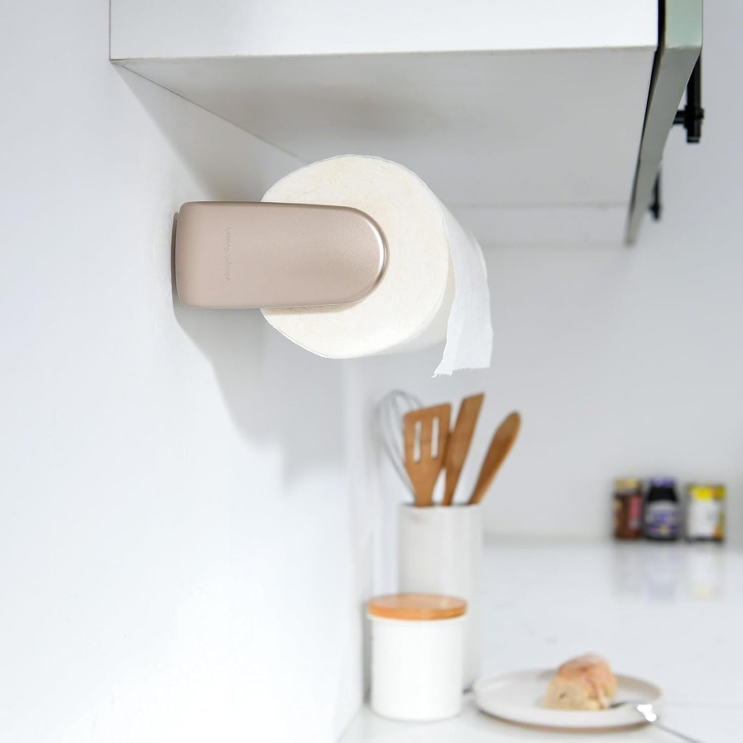 simpletome Paper Towel Holder with Adjustable Tension Arm for One-Handed NEW