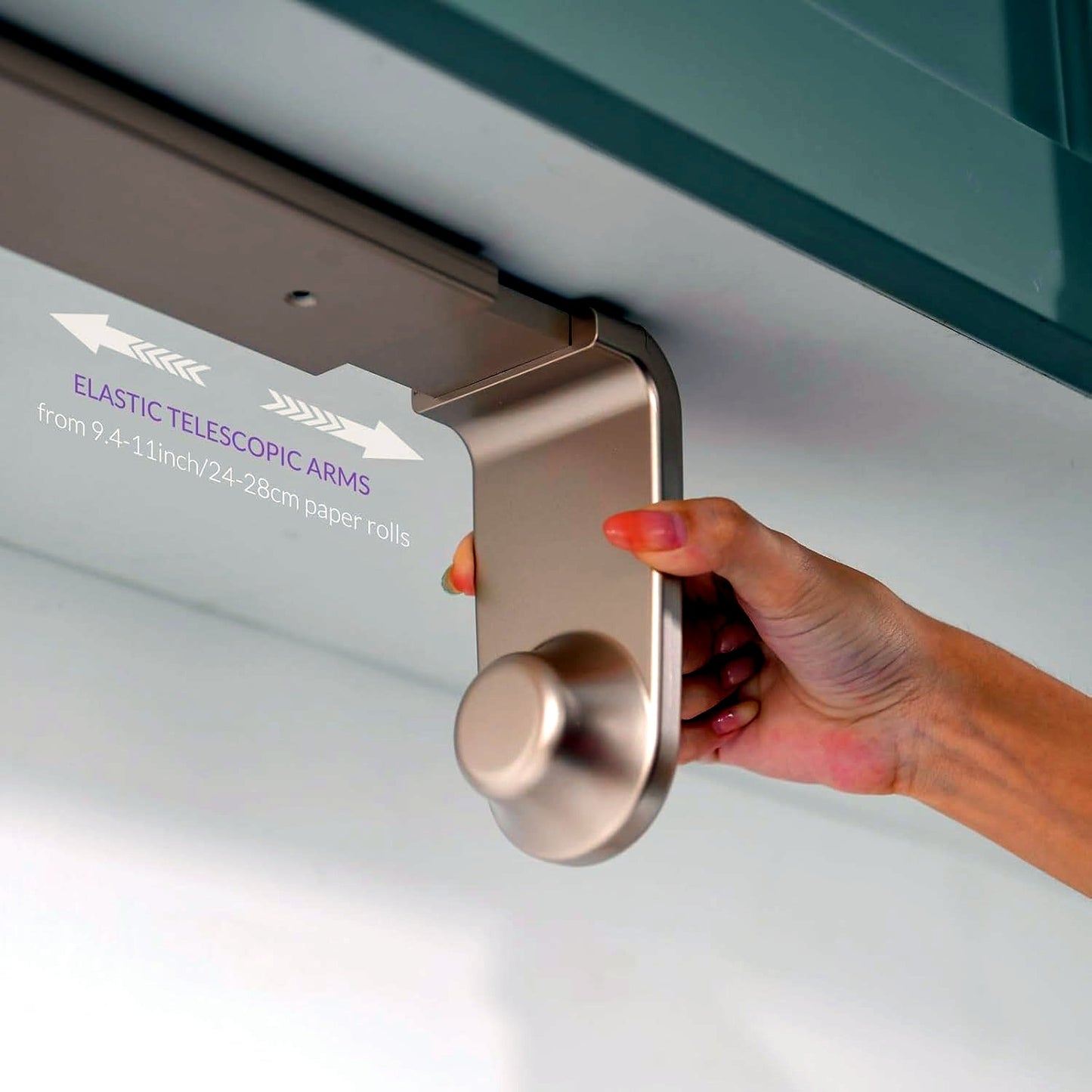 simpletome Paper Towel Holder with Adjustable Tension Arm for One-Handed NEW