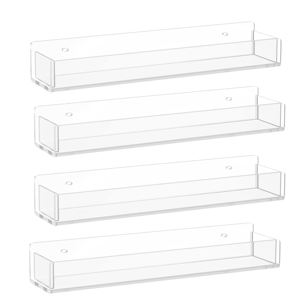 Clear Acrylic Wall Mounted Spice Rack Organizer for Kitchen Storage NEW