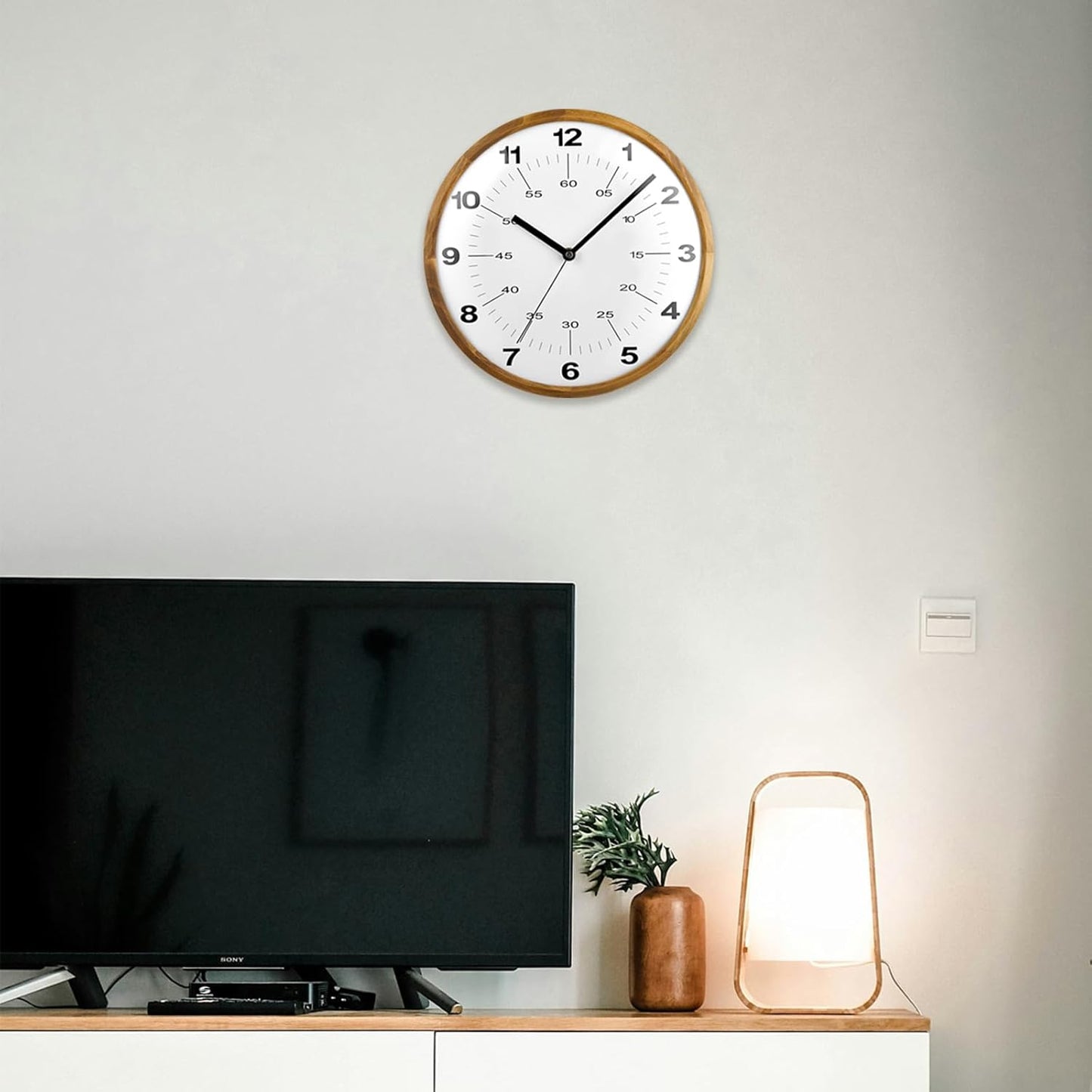 Tahitica 30cm Modern Quartz Wall Clock Silent Non-Ticking Decorative White NEW