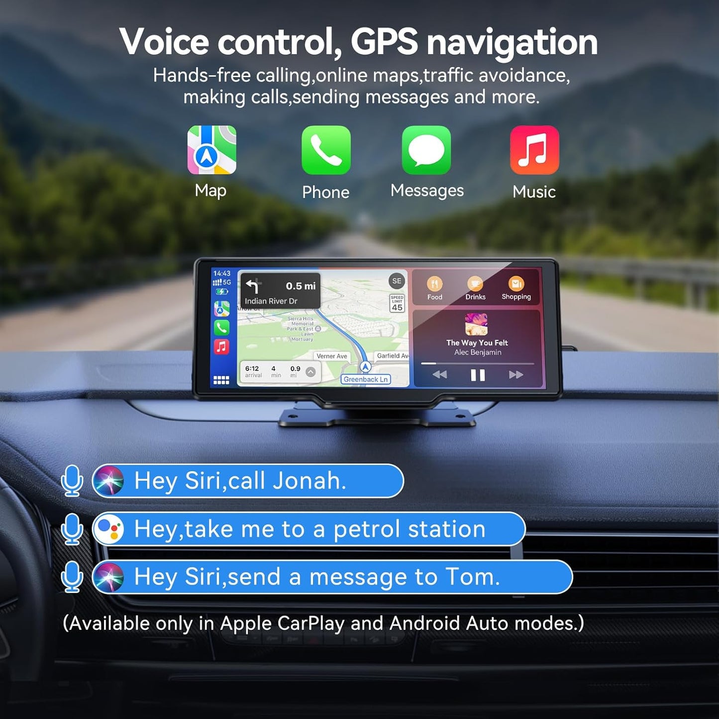 Carpeer Wireless Carplay Screen Radio Accessory for Car with OTA Updates NEW