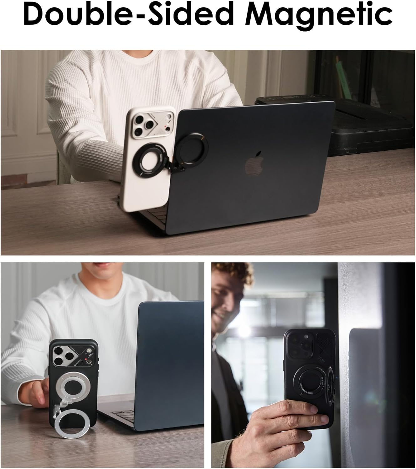 Aulumu Magnetic Grips Ring with Omnidirectional Rotation for MagSafe DEMO