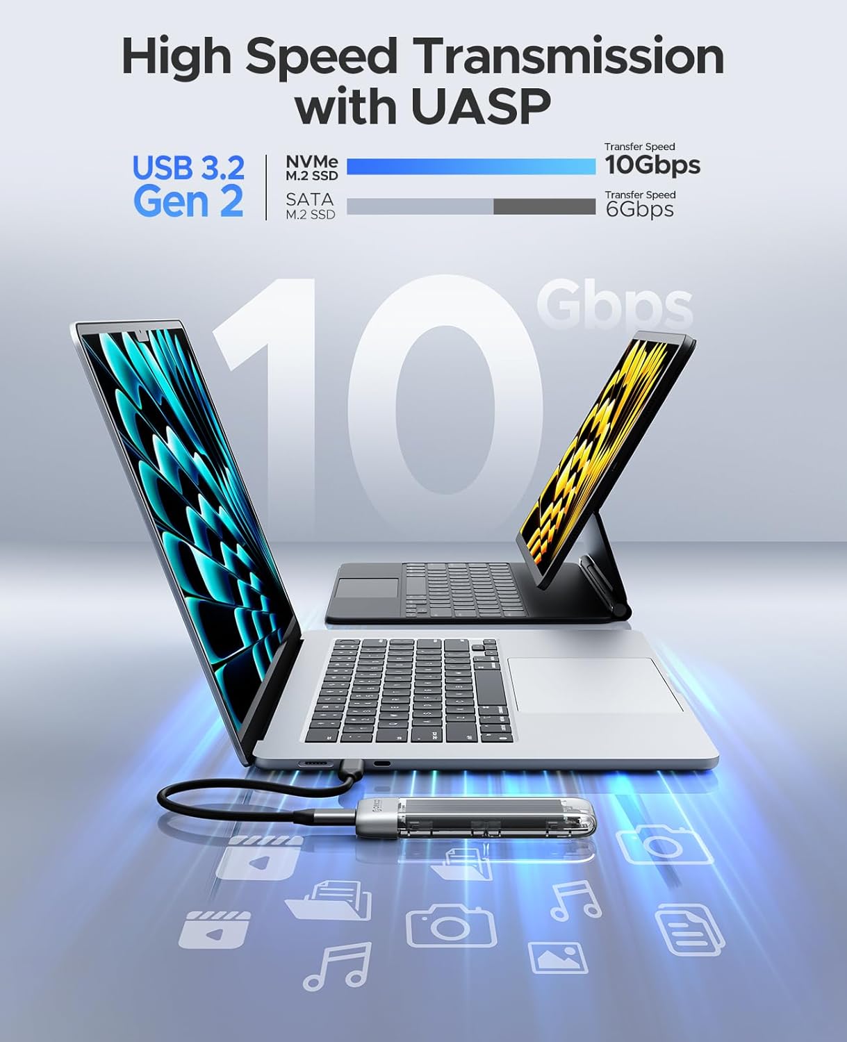 ORICO M.2 Enclosures NVMe SATA SSD Enclosure with USB 3.2 Type-C 10Gbps, DEMO