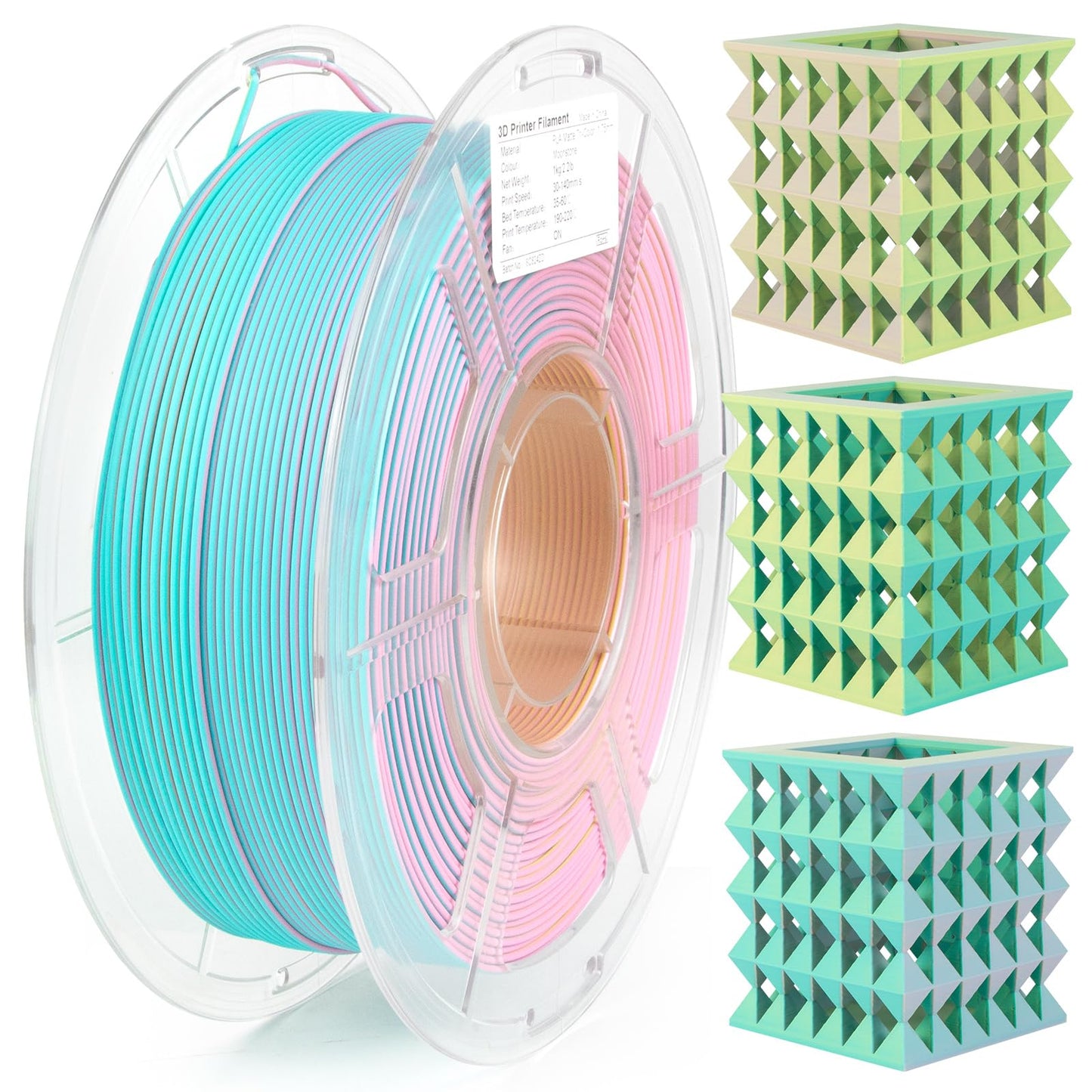 iSANGHU Matte Moonstone Tri-Color Changing 3-in-1 Filament 1.75mm Stationery NEW
