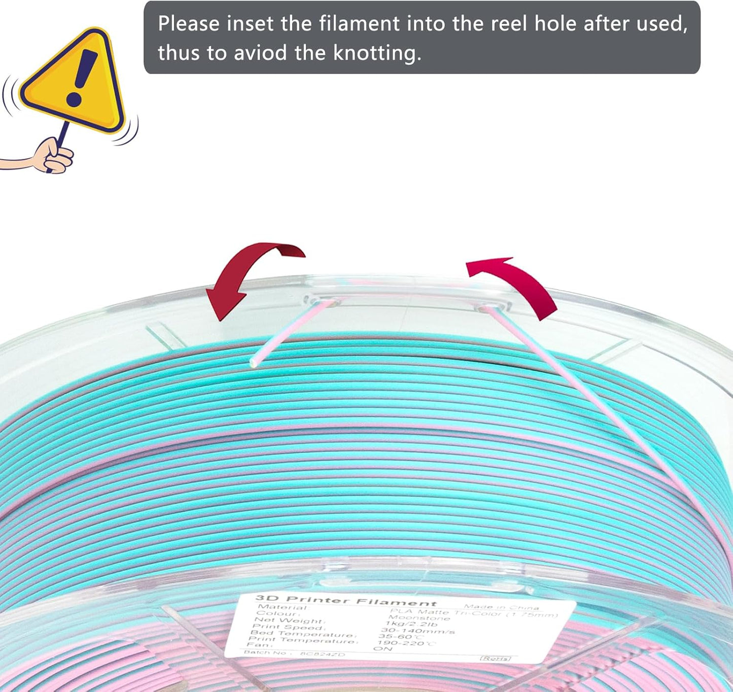 iSANGHU Matte Moonstone Tri-Color Changing 3-in-1 Filament 1.75mm Stationery NEW