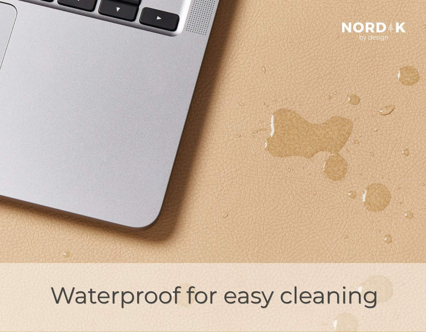 Nordik By Mouse Pads Design Faux Leather Desk Mat Cable Organizer Champagne