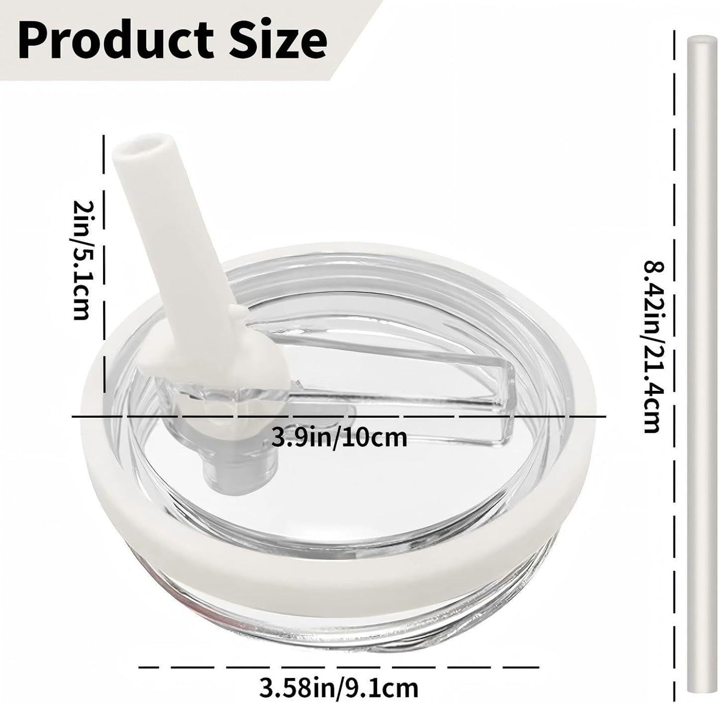 40oz White Tumblers with Detachable Flip Straw Lid, Set of 2 Size 40oz NEW