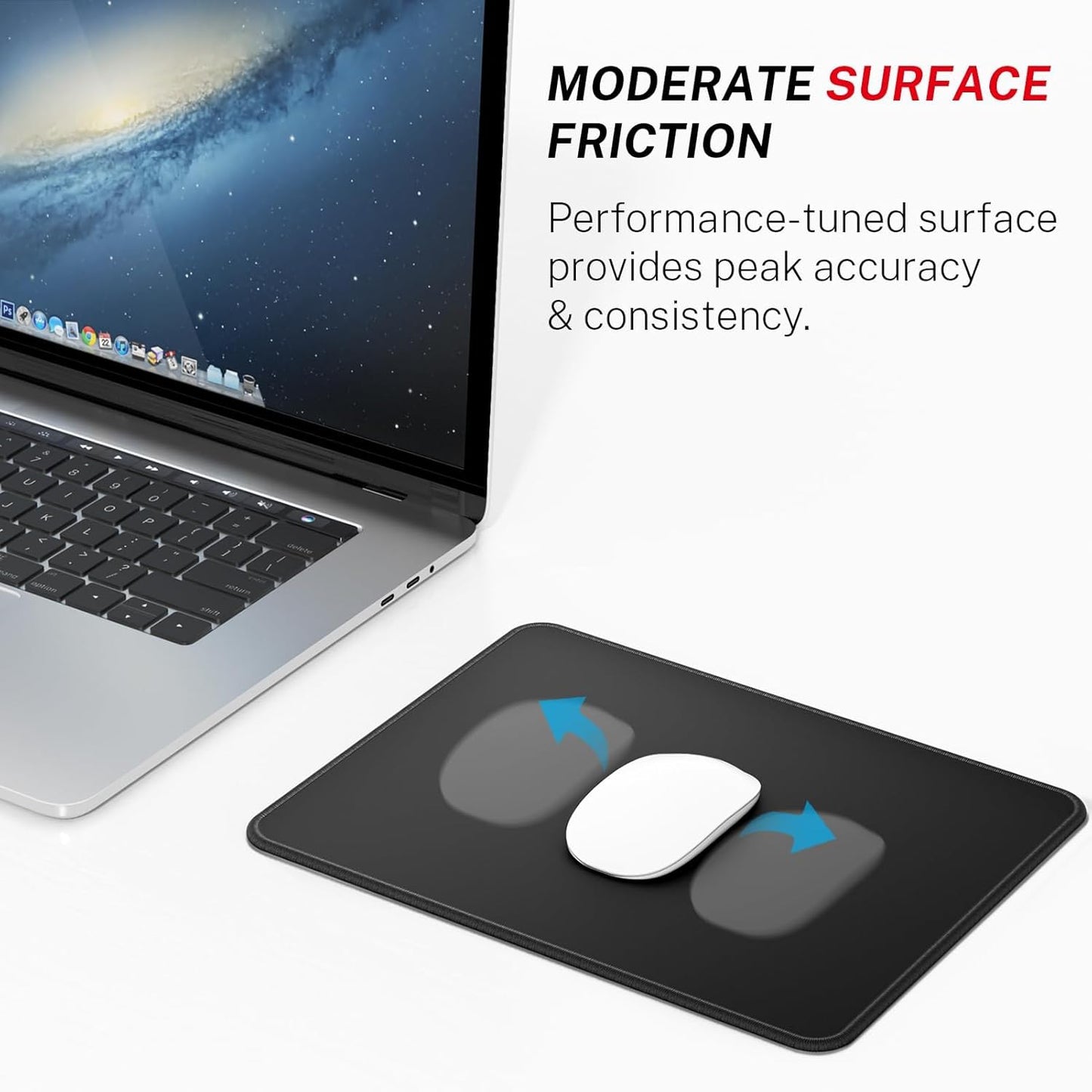 Comfortable Non-Slip Black Mouse Pad 21x26cm for Home Office Desk Accessory NEW