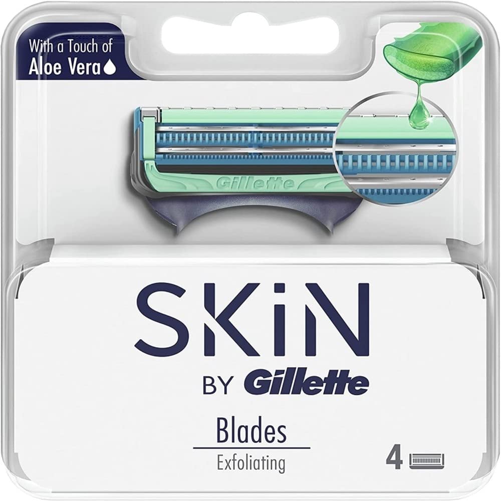 Gillette Men's Exfoliating Razor Blades, Pack of 4 - Smooth, Close Shave NEW