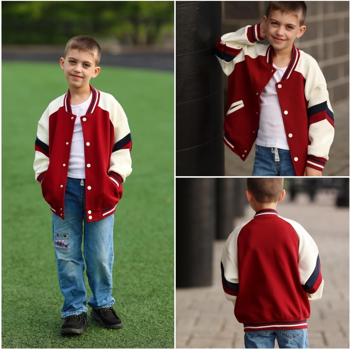Rolanko Kids' Jackets Casual Red Jacket with Pockets, Size 10-11 Years Size NEW